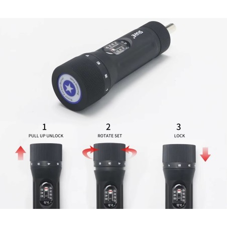 Tournevis dynamométrique à cliquet avec 10 embouts de 10 à 70 in.lbs