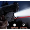 Lampe Laser Rouge et led 500 Lumens Strobo rail picatinny pour arme de poing