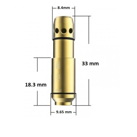 Cartouche laser de réglage,de manipulation et de tir d'entrainement pour arme 9 mm