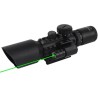 Lunette de tir tactique 3-10x42 avec réticule lumineux et Laser vert sur rail 11 et 22 mm
