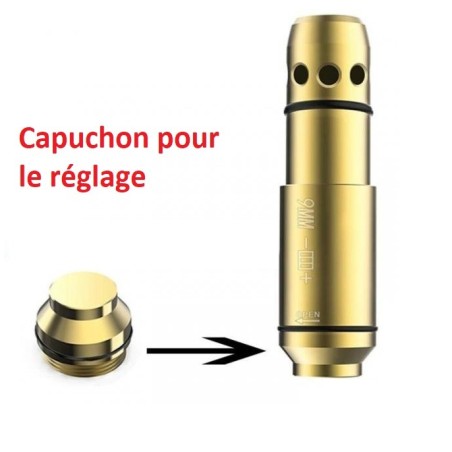 Cartouche laser de réglage,de manipulation et de tir d'entrainement pour arme 9 mm