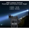 Poignée Tactique Lampe 1000 lumens Laser vert pour rail picatinny en métal