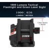 Poignée Tactique Lampe 1000 lumens Laser vert pour rail picatinny en métal