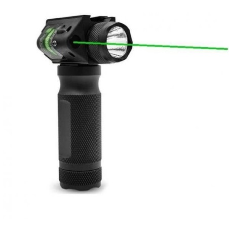 Poignée Tactique Lampe 1000 lumens Laser vert pour rail picatinny en métal
