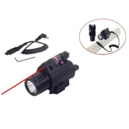 Lampe Laser rouge tactique en metal et led 1500 Lumens pour rail picatinny