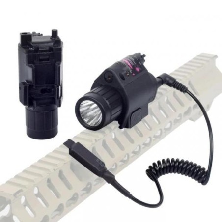 Lampe Laser rouge tactique en metal et led 1500 Lumens pour rail picatinny