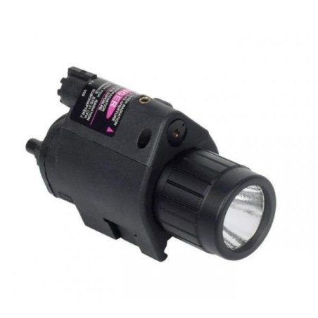 Lampe Laser rouge tactique en metal et led 1500 Lumens pour rail picatinny