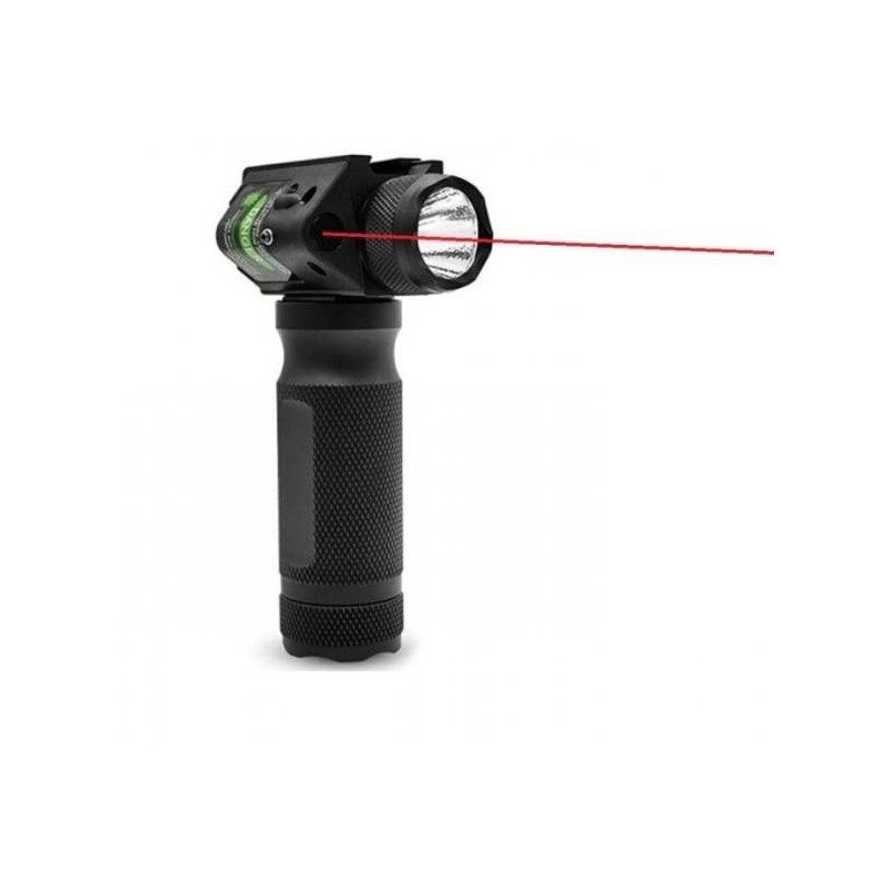 Poignée Tactique Lampe 1000 lumens Laser rouge pour rail picatinny en métal