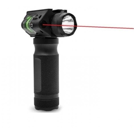 Poignée Tactique Lampe 1000 lumens Laser rouge pour rail picatinny en métal