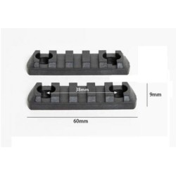 2 Rail picatinny en ABS + VIS pour montage bipod, accessoires ou sur casque protection airsoft