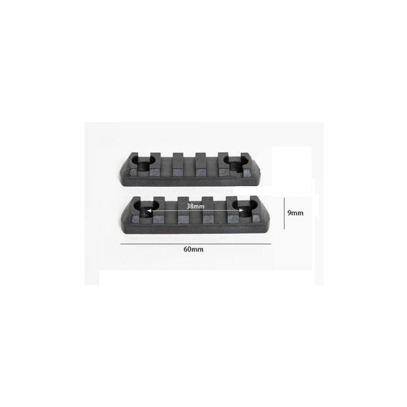 2 Rail picatinny en ABS + VIS pour montage bipod, accessoires ou sur casque protection airsoft