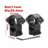 Colliers de fixation pour lunette de tir rail 11 mm type tunnel diamètre 25,4 mm (1 pouce)
