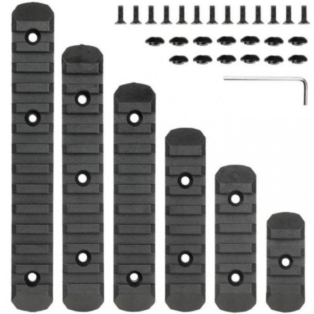 Ensemble de 6 rails M-lok avec jeu de 12 vis et écrous