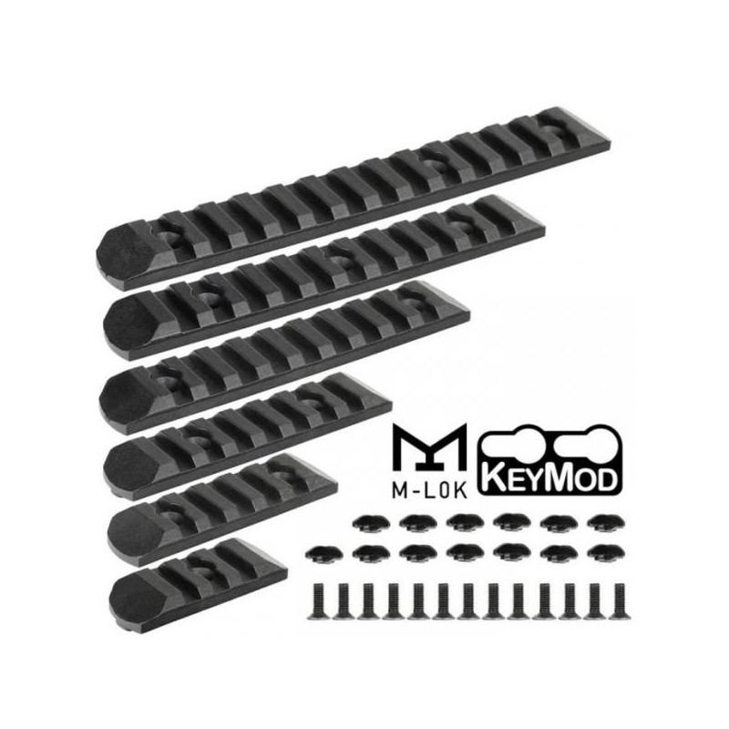 Rail M-Lok mlok en Nylon avec vis et écrou pour 5 emplacements