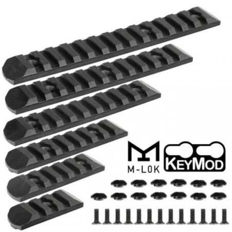Ensemble de 6 rails M-lok avec jeu de 12 vis et écrous