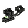 Monobloc universel pour rail 11 et 22 mm et lunette avec tube de 25.4 (1") et 30 mm avec niveau