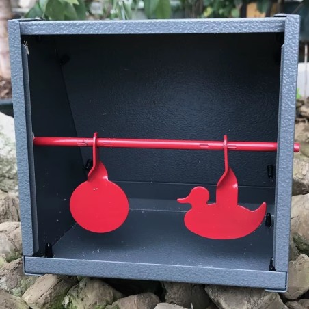 Porte cible 14x14 avec 2 objectifs en métal