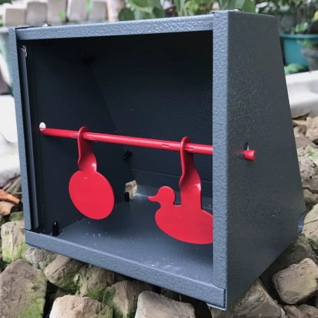 Porte cible 14x14 avec 2 objectifs en métal