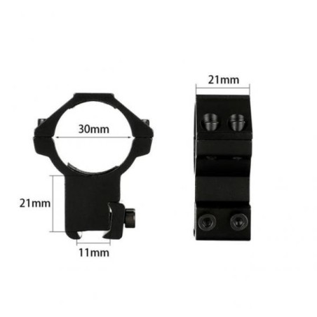 Colliers de fixation pour lunette de tir rail 11 mm diamètre 30 mm