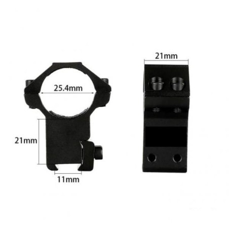 Colliers de fixation pour lunette de tir rail 11 mm diamètre 25,4 mm (1 pouce)