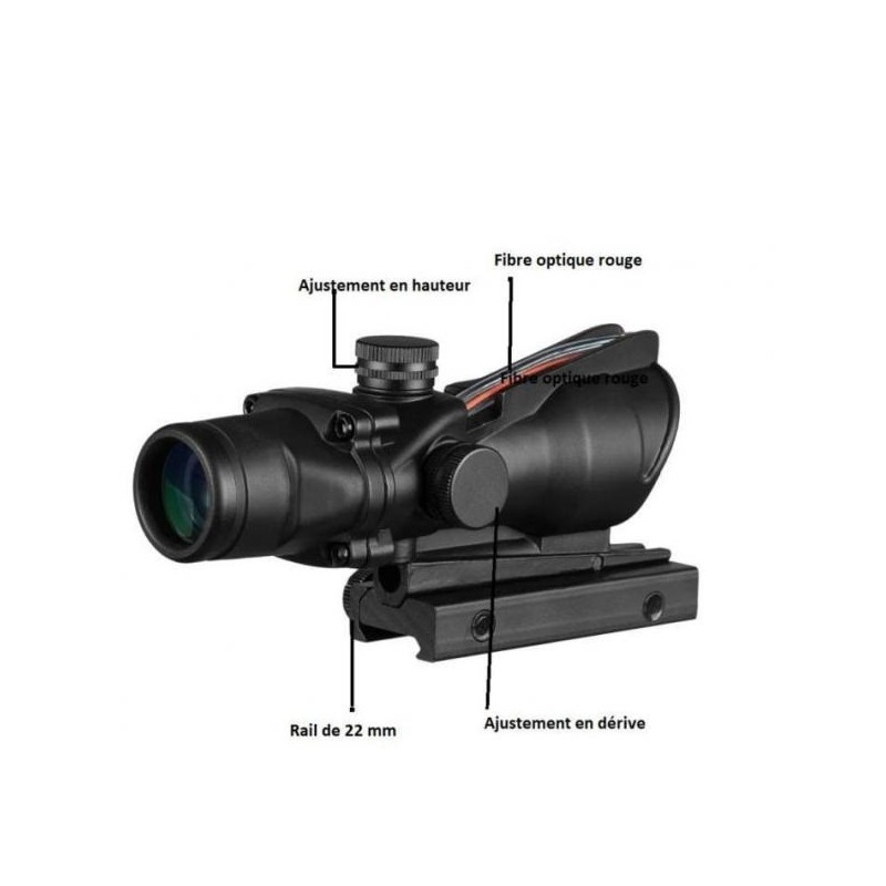 Viseur Point Rouge Red Dot ACOG 4x32 Avec Fibre Optique Rouge Avec Red Dot Rmr 174270