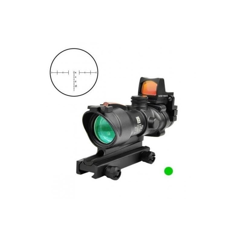 Viseur point rouge Red Dot ACOG 4x32 avec Fibre optique vert + RMR