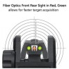 Hausse et guidon cran de mire en fibre optique rabattable type AR15 pour rail 22 mm