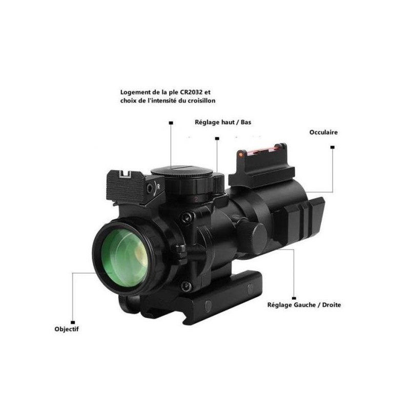 Viseur Point Rouge ACOG 4x32 Avec Fibre Optique – InTheTarget – Neuf