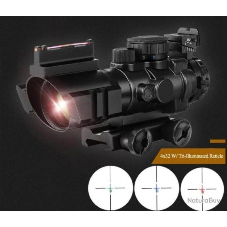 Red Dot 4x32 avec visée fibre optique supérieur pour rail picatinny