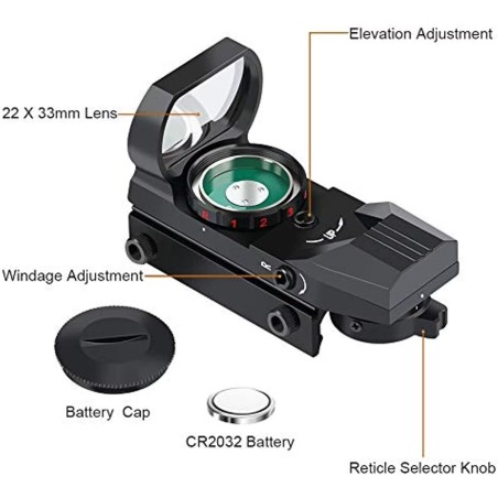 Red Dot viseur point rouge et vert pour rail de 11 mm