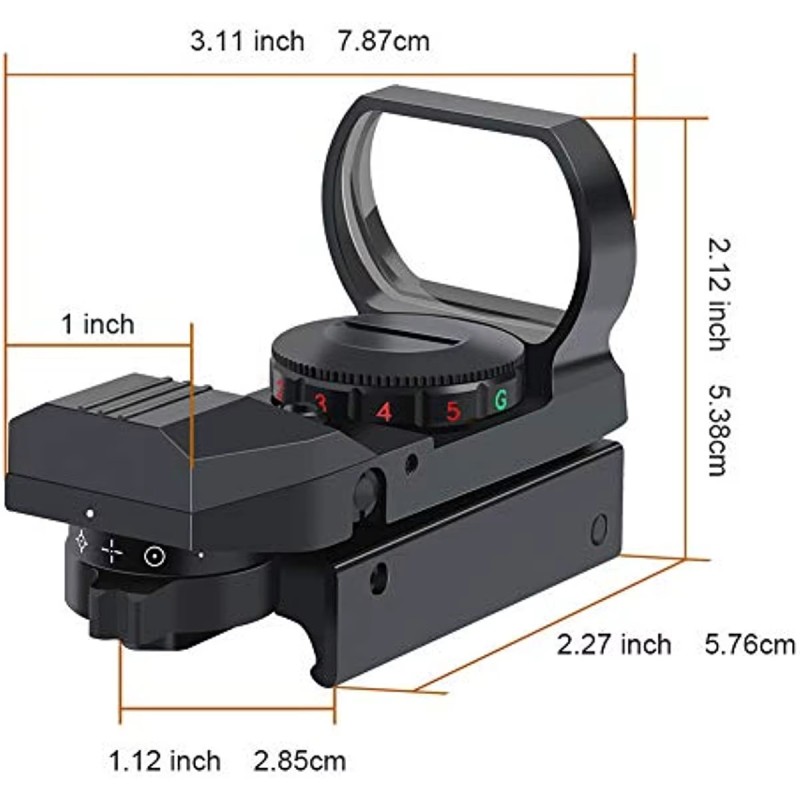 Viseur Point Rouge InTheTarget REDQD – Rouge/vert – Rail Picatinny + Attache Rapide