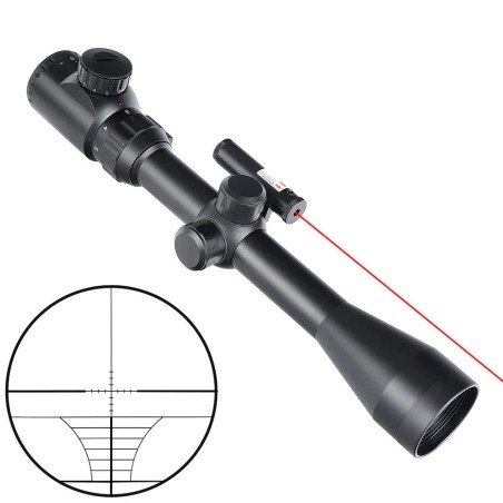 Lunette de tir 3-9x40 EG avec laser rouge et réticule lumineux colliers 11 ou 22 mm