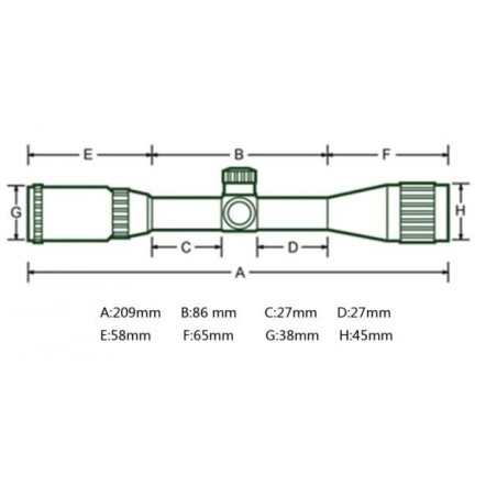 Lunette de tir 3-9x32 AOCE réticule lumineux Mil Dot compatible cal. 12 GA /.308/.338 colliers 11 ou 22 mm aux choix
