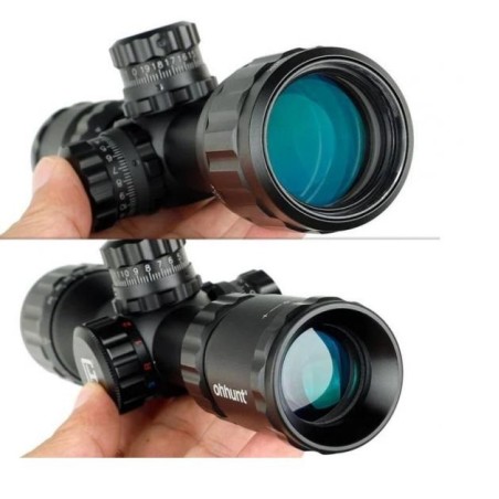 Lunette de tir 3-9x32 AOCE réticule lumineux Mil Dot compatible cal. 12 GA /.308/.338 colliers 11 ou 22 mm aux choix