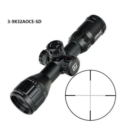 Lunette de tir 3-9x32 AOCE réticule lumineux Mil Dot compatible cal. 12 GA /.308/.338 colliers 11 ou 22 mm aux choix