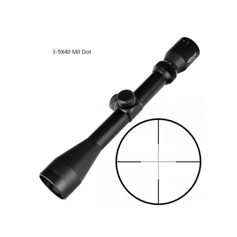 Lunette de tir 3-9x40 HK avec réticule Mil dot colliers 11 ou 22 mm