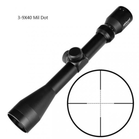 Lunette de tir 3-9x40 HK avec réticule Mil dot colliers 11 ou 22 mm