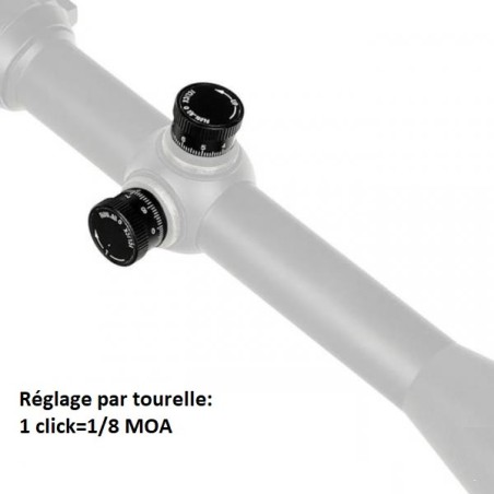 Lunette de tir 6-24x50 AOE réticule lumineux Mil Dot avec colliers 11 ou 22 mm aux choix