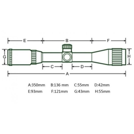 Lunette de tir 4-16x40 AOEG réticule lumineux Mil dot avec colliers 11 ou 22 mm aux choix