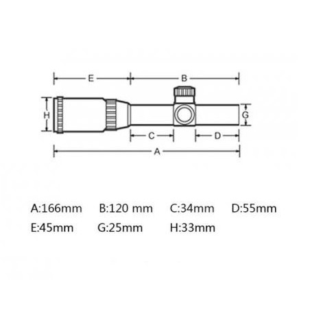 Lunette de tir compact 4.5x20E avec réticule lumineux et colliers de 11 ou 22 mm aux choix