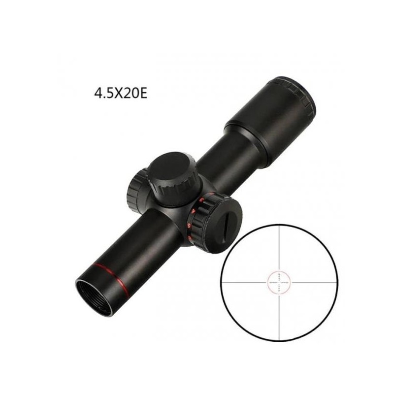 Lunette de tir compact 4.5x20E avec réticule lumineux et colliers de 11 ou 22 mm aux choix