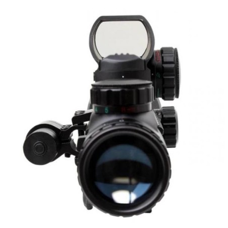 Lunette 4-12x50 réticule lumineux combo avec red dot et laser vert pour rail picatinny