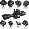 Lunette 4-12x50 réticule lumineux combo avec red dot et laser vert pour rail picatinny