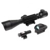 Lunette 4-12x50 réticule lumineux combo avec red dot et laser Rouge pour rail picatinny