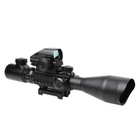 Lunette 4-12x50 réticule lumineux combo avec red dot et laser Rouge pour rail picatinny