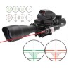 Lunette 4-12x50 réticule lumineux combo avec red dot et laser Rouge pour rail picatinny