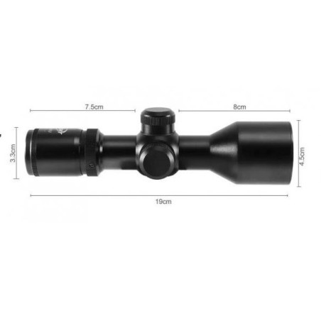 Lunette de tir 3-9x40 compacte avec réticule Mil dot illuminé colliers 11 ou 22 mm