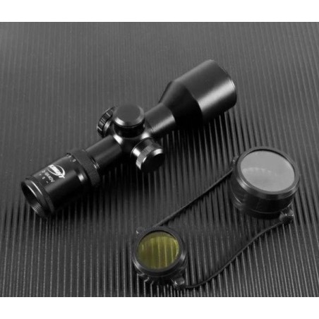 Lunette de tir 3-9x40 compacte avec réticule Mil dot illuminé colliers 11 ou 22 mm