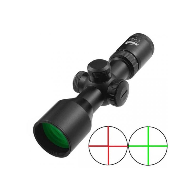 Lunette de tir 3-9x40 compacte avec réticule Mil dot illuminé colliers 11 ou 22 mm