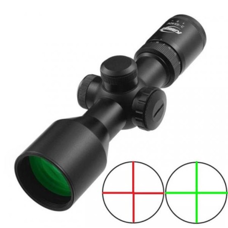 Lunette de tir 3-9x40 compacte avec réticule Mil dot illuminé colliers 11 ou 22 mm